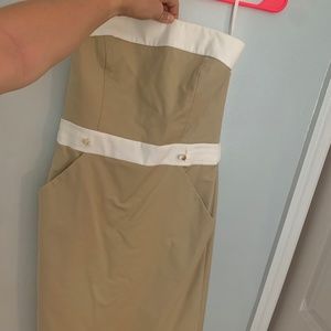 Gorgeous, Classy tan and white Milly Dress